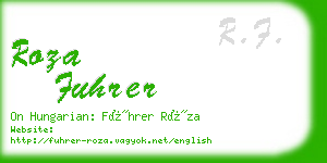 roza fuhrer business card